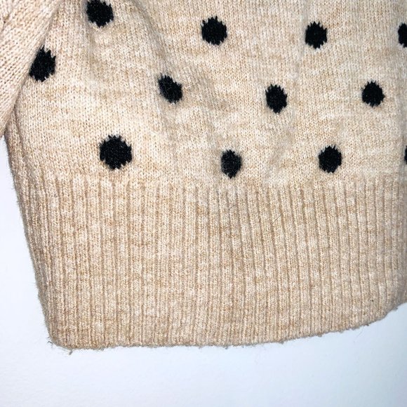 H&M Cream and Black Polka Dot Sweater Sz‎ M - Picture 6 of 9
